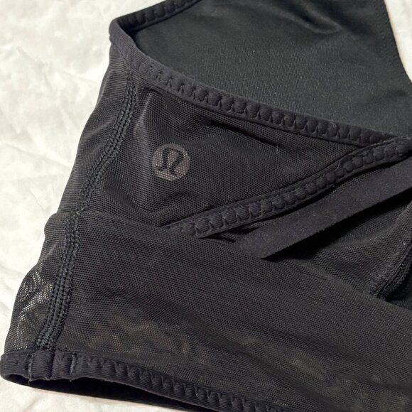 Lululemon Essential Rhythm Black Athletic Mesh Sports Yoga Racerback Bra 6 - Picture 6 of 8